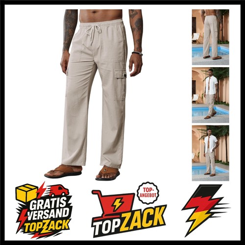Herren leinenhose lang leicht - herren,